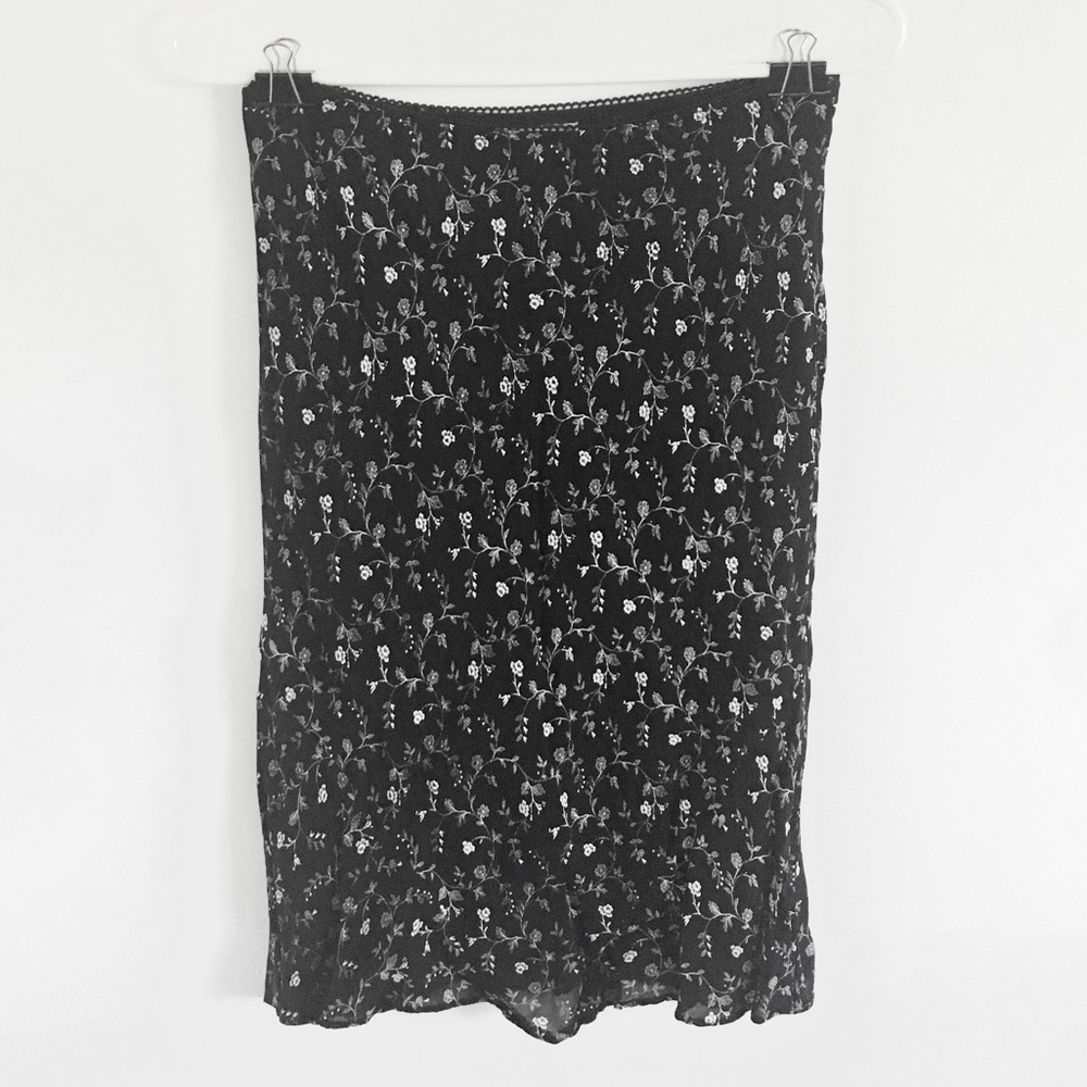 Vintage Black Floral Skirt